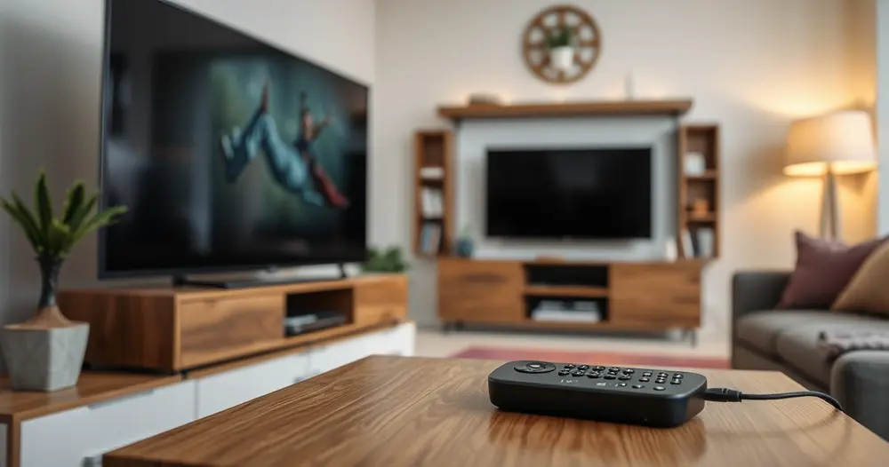 aparelho de streaming roku conectado à televisão da sala