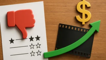 Qual relação entre críticas e desempenho comercial filme