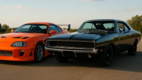 Dominic Toretto Brian O’Conner Dodge Charger Supra laranja