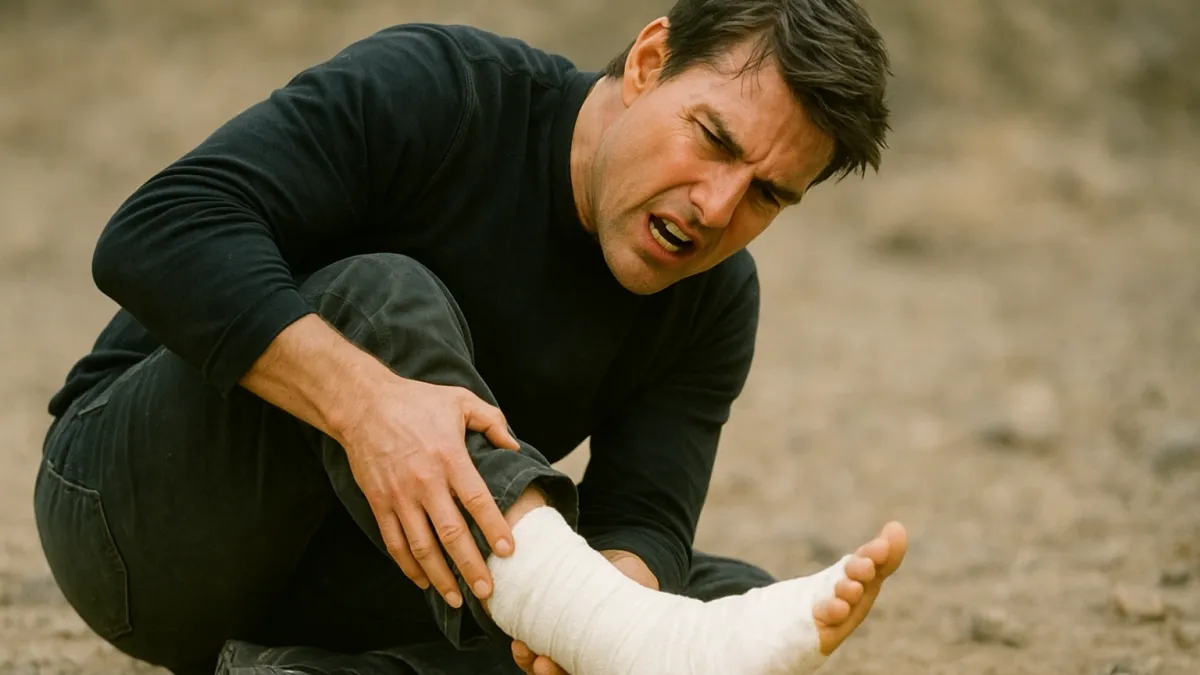 Tom Cruise fraturou tornozelo em qual filme?